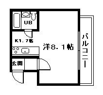 パンシオンSAM(1K/4階)の間取り写真