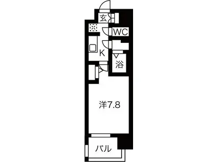 メイクス上前津(1K/3階)の間取り写真