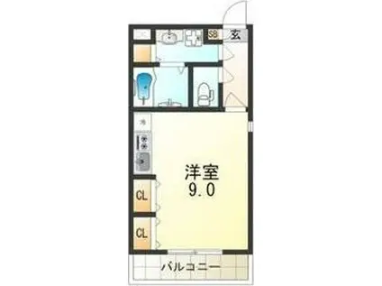 ジュネス姫里II(ワンルーム/3階)の間取り写真