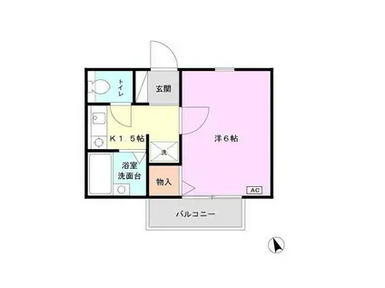 シャルムN(1K/1階)の間取り写真