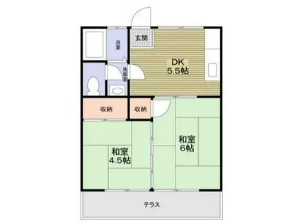 コーポ谷上(2DK/1階)の間取り写真