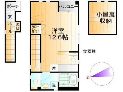のわ中延(ワンルーム/2階)の間取り写真