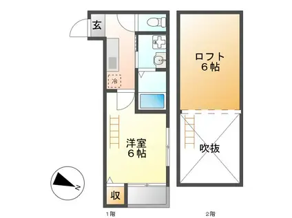 LA MAISON YS本陣(1K/2階)の間取り写真