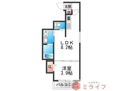 アーバンヴィラ平野(1LDK/2階)の間取り写真