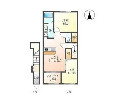 AグランドパレスII(2LDK/2階)の間取り写真