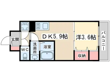 サムティ福島ルフレ(1DK/2階)の間取り写真