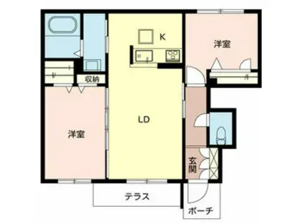 ウェントゥスノヴァ(2LDK/1階)の間取り写真