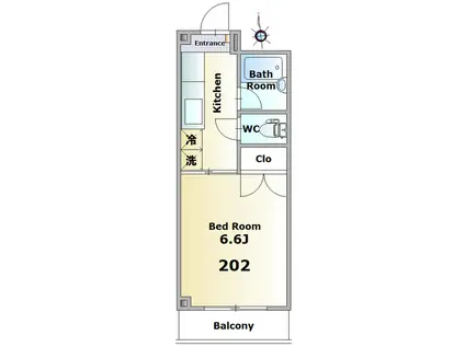 ラフィーネ松波(1K/2階)の間取り写真