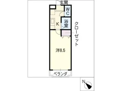 コーポTOMITA(1K/1階)の間取り写真