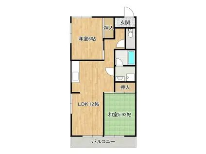 第一林田ビル(2LDK/2階)の間取り写真