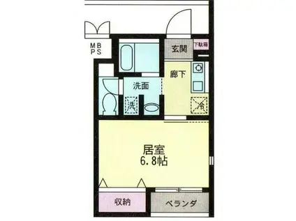 プティメゾンクール(1K/2階)の間取り写真