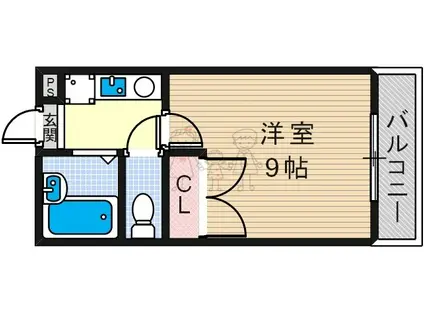 ノースIV(1K/1階)の間取り写真