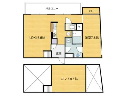 ケーケーフェニックス(1LDK/4階)の間取り写真