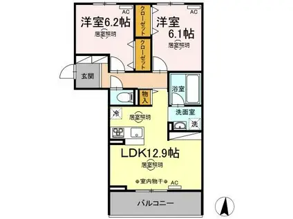 パインフィールド(2LDK/2階)の間取り写真