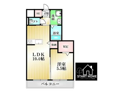リルシア(1LDK/2階)の間取り写真