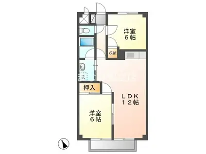 SURPLUS THREE平和(2LDK/2階)の間取り写真