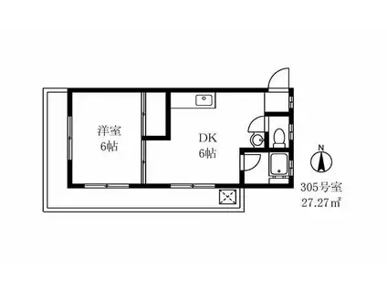 メゾン望月(1DK/3階)の間取り写真