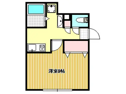 レガート柏桜台B棟(1K/1階)の間取り写真