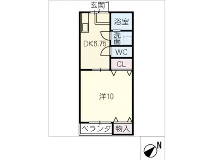 メゾン栄(1DK/1階)の間取り写真