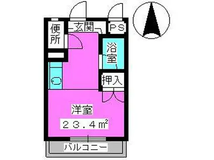 ラフォーレ四季(ワンルーム/2階)の間取り写真