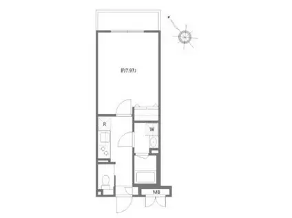 アルティザ氷川台(1K/4階)の間取り写真