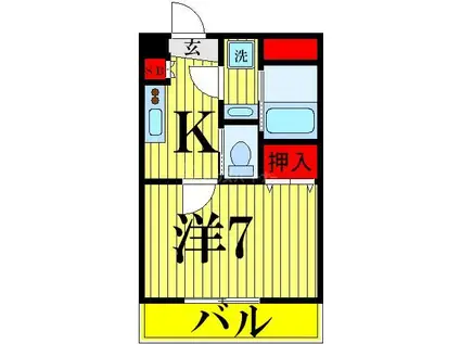 スコラタワー(1K/4階)の間取り写真