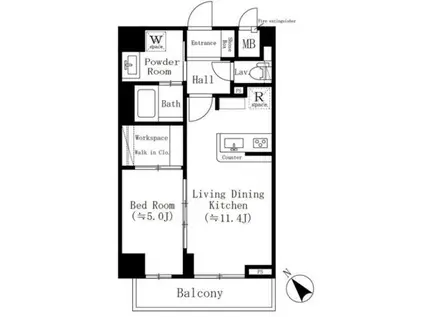 MAISON.O(1LDK/4階)の間取り写真