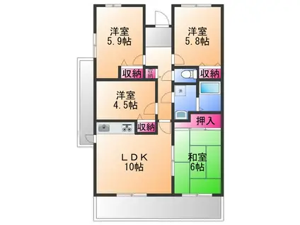 ウエストヒルズ関空I(4LDK/2階)の間取り写真