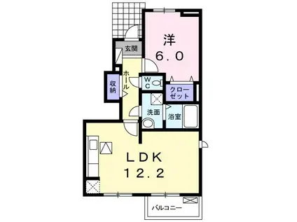 プリマヴェーラ II(1LDK/1階)の間取り写真