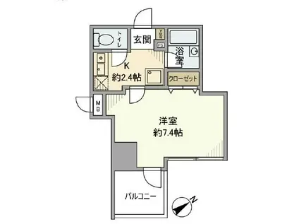 ラ・エテルノ大島ウーノ(1K/8階)の間取り写真
