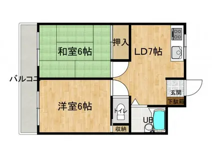 そごうマンション(2DK/2階)の間取り写真