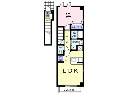 ミニヨン柏A(1LDK/2階)の間取り写真