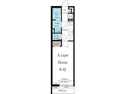 リブリ・山王(1K/1階)の間取り写真