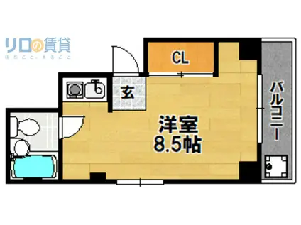 シティメゾン天満(ワンルーム/3階)の間取り写真