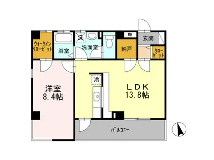 HILL SIDE FOUR(1LDK/2階)の間取り写真