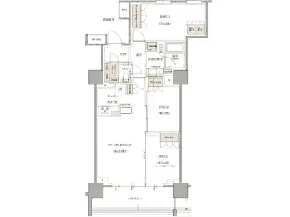 プラウドタワー川口クロス(3LDK/26階)の間取り写真