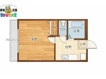 サナム葉山(1K/2階)の間取り写真