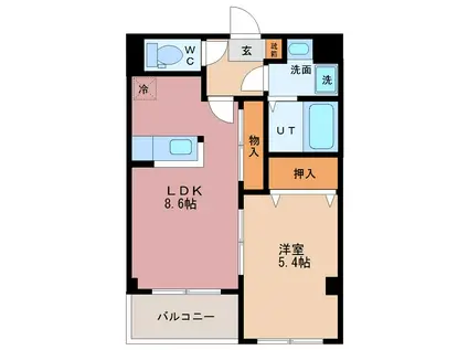 コーセーコーポI(1LDK/3階)の間取り写真