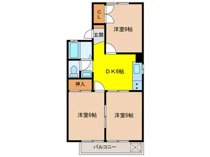 メゾン・ド・ラペ(3DK/2階)の間取り写真