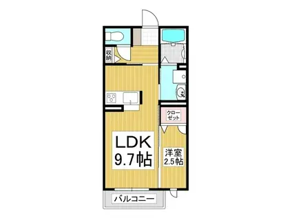 コンフォーティア四賀(1LDK/2階)の間取り写真