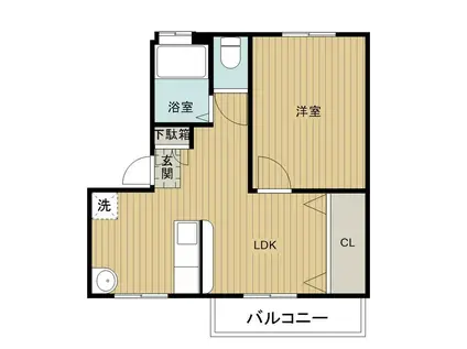第一山野マンション(1LDK/2階)の間取り写真