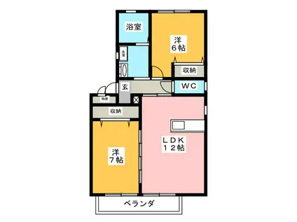 フランべルジュ(2LDK/2階)の間取り写真