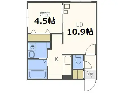 プランドール美園(1LDK/2階)の間取り写真