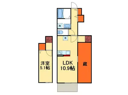 ハイツ天王台(1LDK/1階)の間取り写真