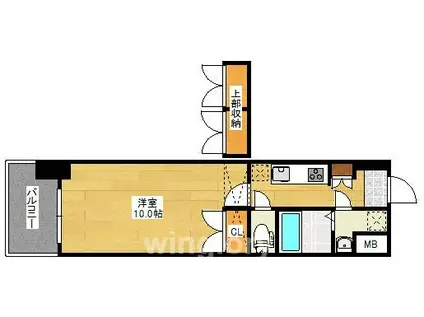 NO86 CROSS GATE TOWER(1K/10階)の間取り写真