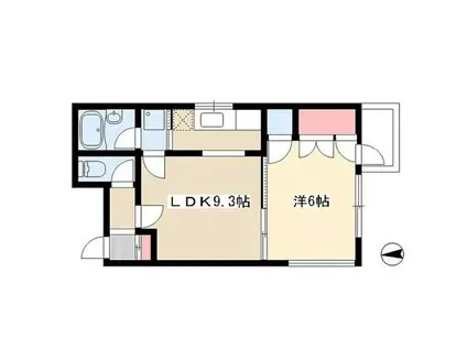 デューク向台(1LDK/2階)の間取り写真