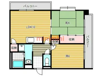 AZWEL(2LDK/2階)の間取り写真