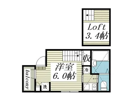FORBITEZZA(1K/3階)の間取り写真