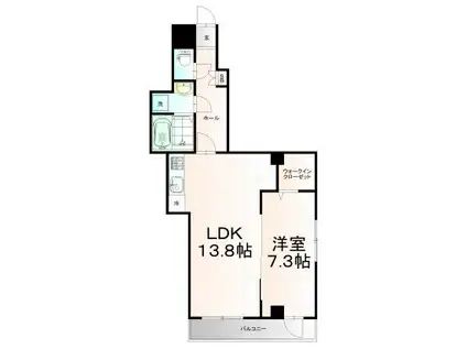 アルコバレーノチュウオウ(1LDK/2階)の間取り写真