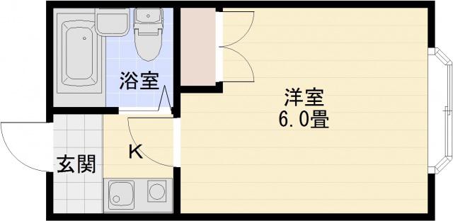 シティライフ柏原(1K/1階)の間取り写真